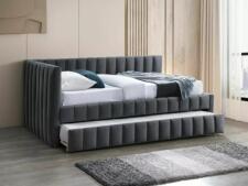 Кровать SIGNAL ALFIE Velvet Bluvel 14 темно-серый, 120/200