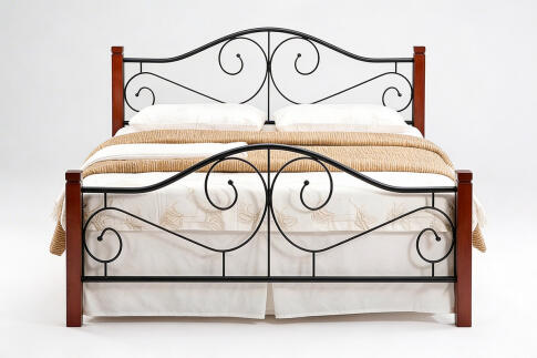 Кровать HALMAR VIOLETTA античная черешня/черный, 120/200