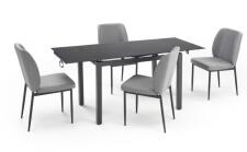 Комплект HALMAR JASPER (стол + 4 стула) серый/черный