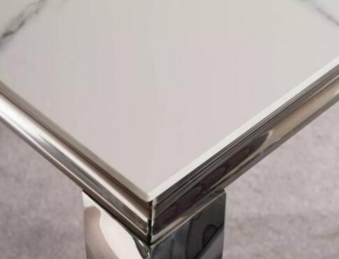 Стол обеденный SIGNAL PRINCE Ceramic Calacatta белый/хром 150/90