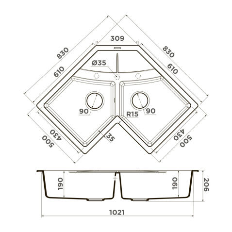 Кухонная мойка Omoikiri Sumi 83C-WH Tetogranit/белый
