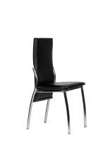 Стул ВВР Оскар черный/хром, экокожа