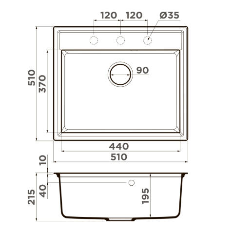 Кухонная мойка Omoikiri Daisen 51-BL Artgranit/черный
