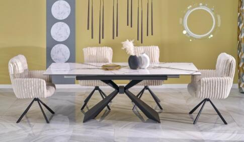 Стул HALMAR K572 кремовый/черный, поворотный