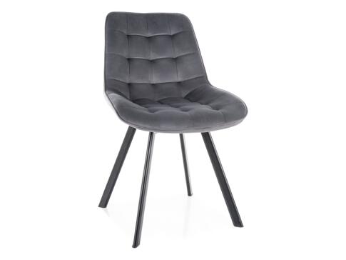 Стул SIGNAL MONTI Velvet Bluvel 14 серый/черный, поворотный