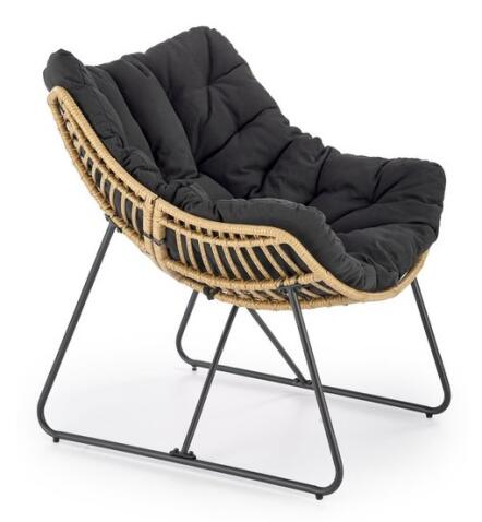 Кресло HALMAR WHISPER черный/натуральный