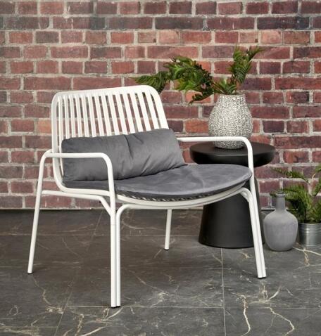 Кресло HALMAR MELBY белый/серый