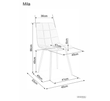 Стул SIGNAL MILA Velvet Bluvel 78 зеленый/черный мат