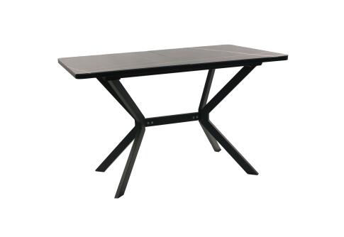 Стол ВВР Миллер Мрамор черный 3/черный №7, стекло 120-160/80