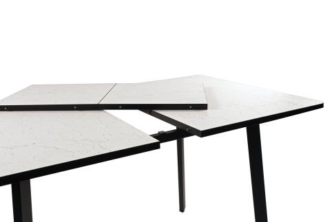 Стол ВВР Миллер мрамор марквина белый/черный №3, Пластик 120-160/80