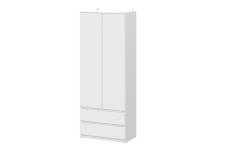 Шкаф NN Мебель (МС Денвер К) Серия 2 Белый, двухстворчатый с 2 ящ.