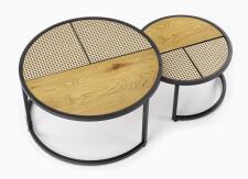 Комплект HALMAR GARMINA (2 стола журнальных) дуб золотой/черный