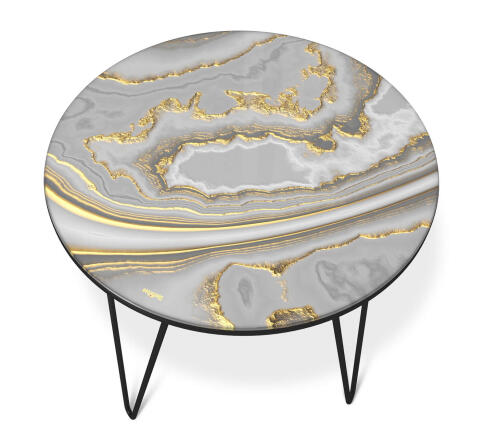 Стол журнальный Sheffilton SHT-CT27 золотистый пепел/черный муар