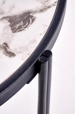 Комплект HALMAR FATIMA (2 стола журнальных) белый мрамор/черный