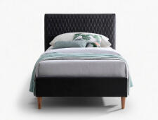 Кровать SIGNAL AZURRO Velvet Bluvel 14 серый/дуб 90/200