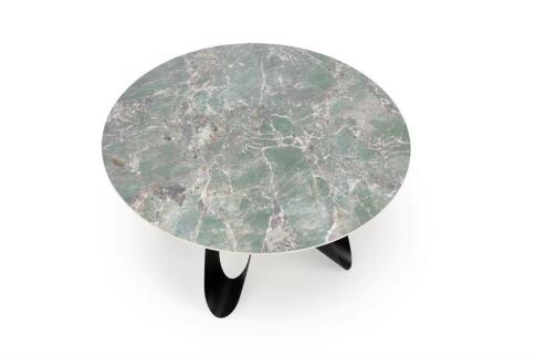 Стол обеденный HALMAR GIOVANI зеленый мрамор/черный 135