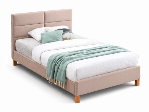 Кровать SIGNAL SIERRA Velvet Bluvel 28 бежевый/дуб, 120/200