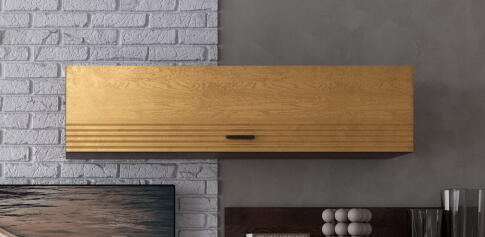 Шкаф навесной САНТАН Шер АН-3308 Дуб апрель темный/Лофт Голдэн Пэлас