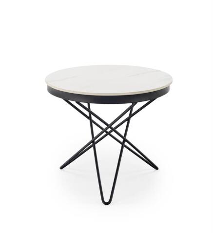 Стол журнальный HALMAR LEILA 2 белый мрамор/черный