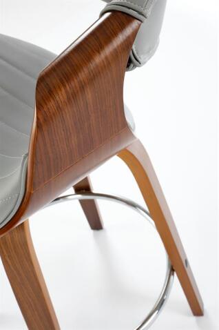 Стул барный HALMAR H123 серый/орех