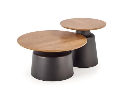 Комплект HALMAR MALOMI (2 стола журнальных) натуральный/черный