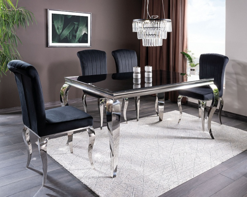 Стол обеденный SIGNAL PRINCE черный/хром 180/90