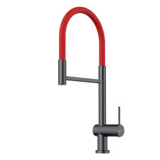 Смеситель для кухни Omoikiri Kanto 2 Plus-SB-GM-R вороненая сталь/красный