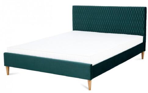 Кровать SIGNAL AZURRO Velvet Bluvel 78 зеленый/дуб 160/200