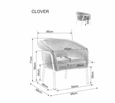 Кресло SIGNAL CLOVER Brego 07 серый/черный