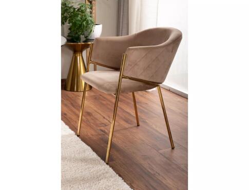 Стул SIGNAL BONO Velvet Bluvel 28 бежевый/золотой