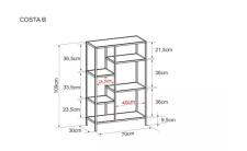 Стеллаж SIGNAL COSTA B черный 109/70