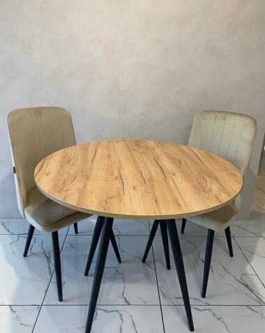 Стол ВВР Элип Дуб крафт золотой/черный конус, ЛДСП