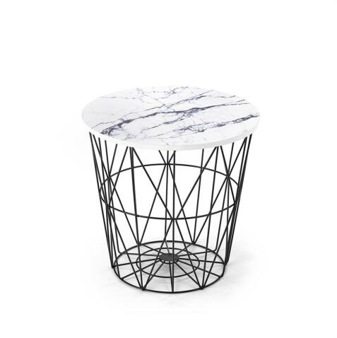 Стол журнальный HALMAR HARISSA B черный/белый мрамор