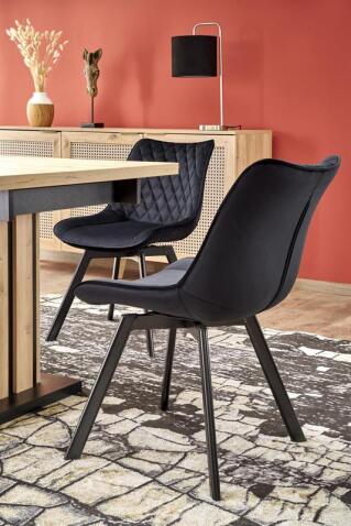 Стол обеденный HALMAR LAMELLO дуб артизан/черный 130-180/80