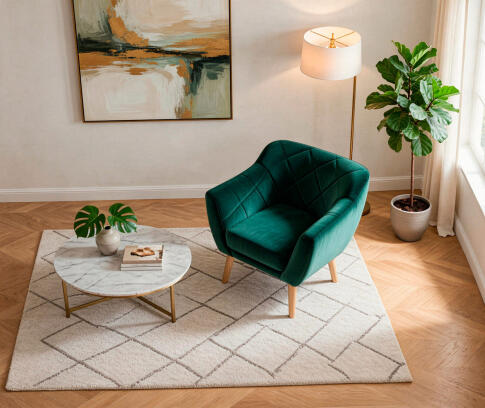 Кресло SIGNAL KARO 1 Velvet Bluvel 78 зеленый/бук