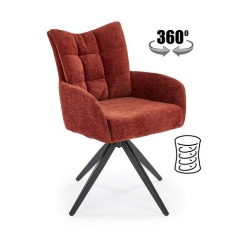 Стул HALMAR K540 корица/черный, поворотный