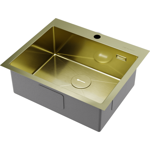 Кухонная мойка из нержавейки Omoikiri Akisame 59-LG светлое золото