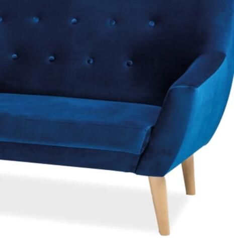 Диван SIGNAL NORDIC 2 Velvet Bluvel 86 темно-синий/бук