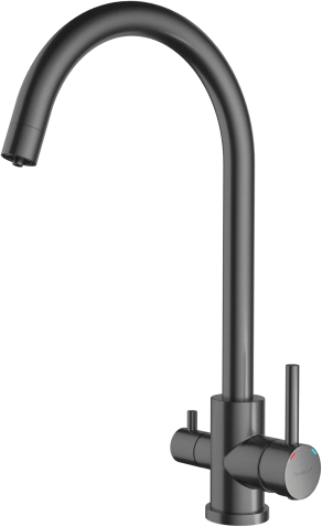 Смеситель для кухни GRANFEST QUARZ Z-5420  PVD графит