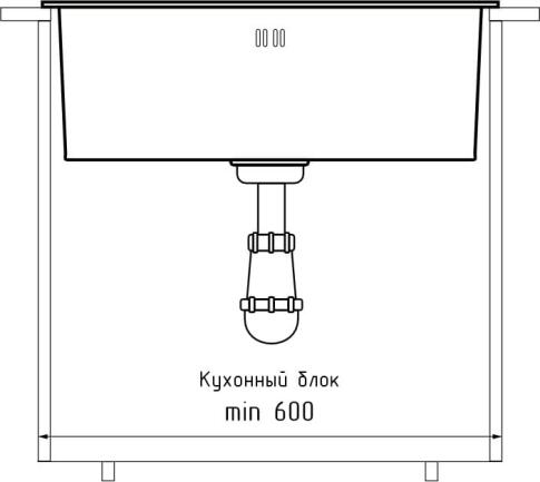 Кухонная мойка из нержавеющей стали GRANFEST METAL 5344 PVD графит