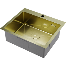 Кухонная мойка из нержавейки Omoikiri Akisame 59-LG светлое золото