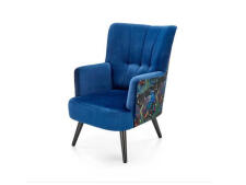 Кресло HALMAR PAGONI Bluvel 86 темно-синий/черный