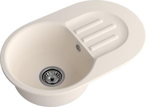 Кухонная мойка GRANFEST SMART SM-685L белый + сифон