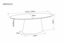 Стол журнальный SIGNAL MAROCCO светло-серый 120/60
