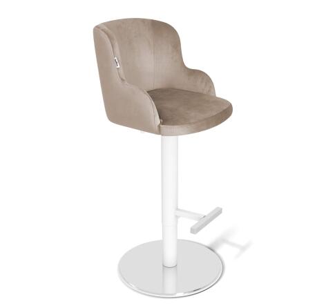 Стул барный Sheffilton SHT-ST39/S128 латте/хром/белый муар Стул барный Sheffilton SHT-ST39/S128 латте/хром/белый муар