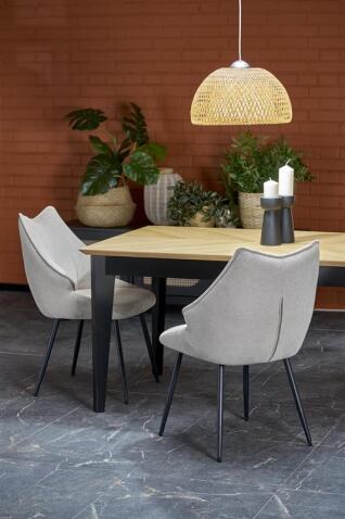 Стол обеденный HALMAR EDMONDO дуб/черный 160-240/90