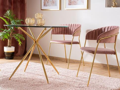 Стол обеденный SIGNAL AZALIA прозрачный/золотой 80