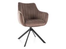 Стул SIGNAL AZALIA Velvet Bluvel 38 капучино/черный, поворотный