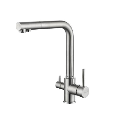 Смеситель для кухни GRANFEST 3611 нержавеющая сталь
