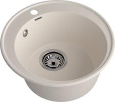 Кухонная мойка GRANFEST QUARZ Z-08 белый + сифон